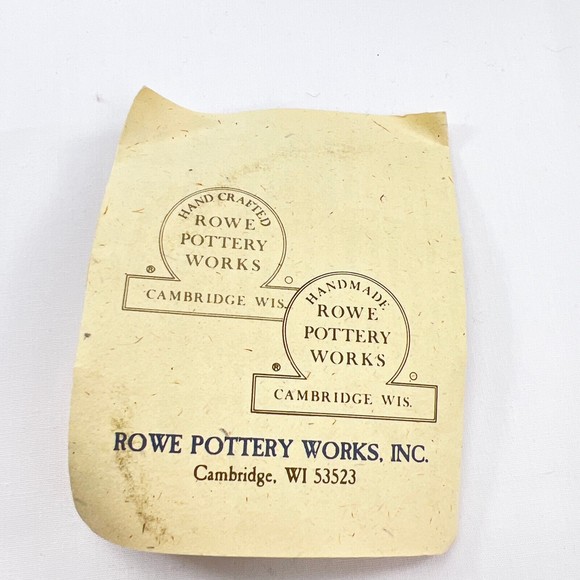 Vintage Rowe Pottery Works Heart Blue Salt Glaze Utensil Crock 1988 Pot Holder - Picture 11 of 13